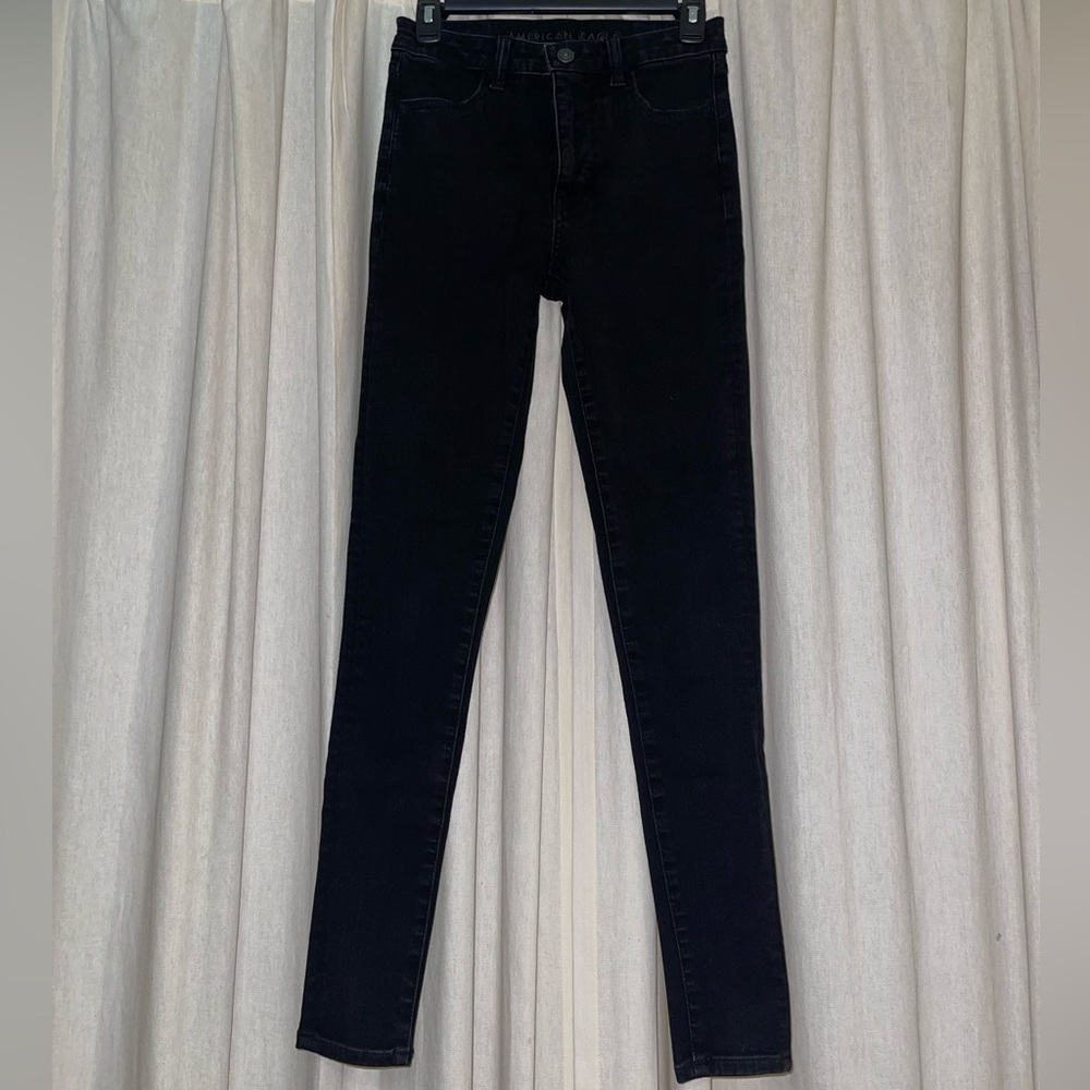 American Eagle Black Super High-Rise Jeggings Size 2 Long